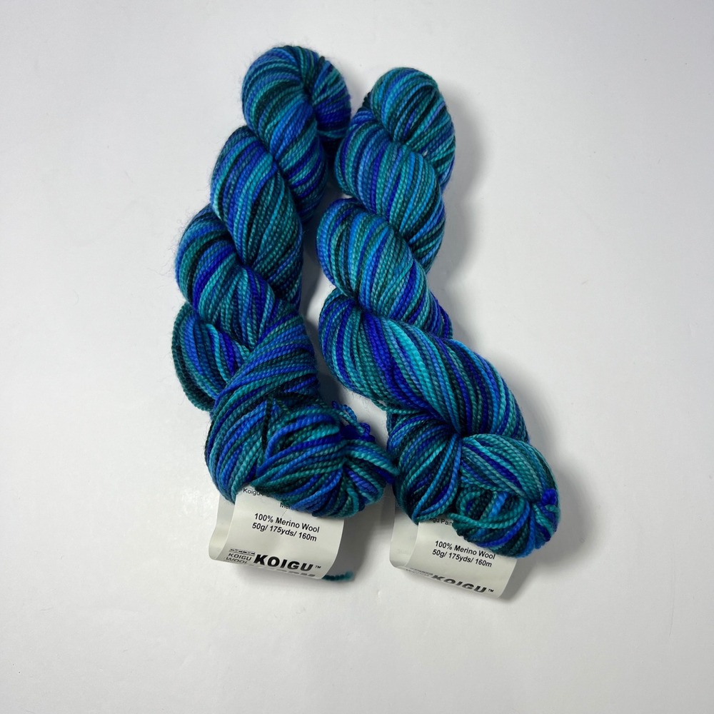 Koigu Blue KPPPM Merino Wool Yarn Skeins P447 Lot 39 100g Hand Painted Fingering